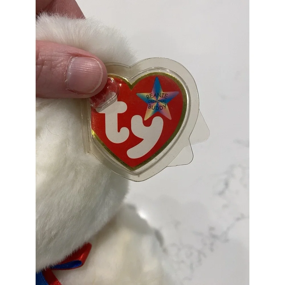 Ty Beanie Buddy Libearty‎ Bear NWT Patriotic USA Flag Plush Retired 2000
